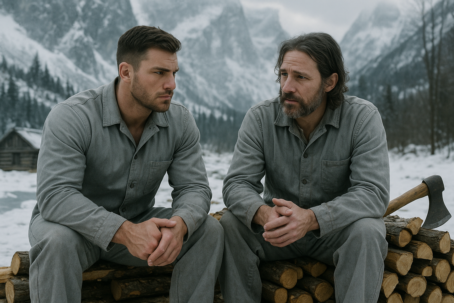 אסירים על גזרי עץ בשלגים.png