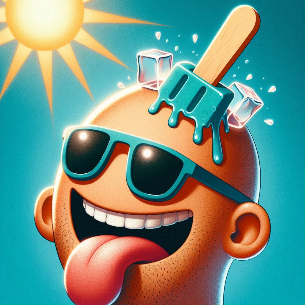 ארטיק מוציא לשון לשמש ויש ליד קוביות קרח על קרחת של מישהו (1).jpeg