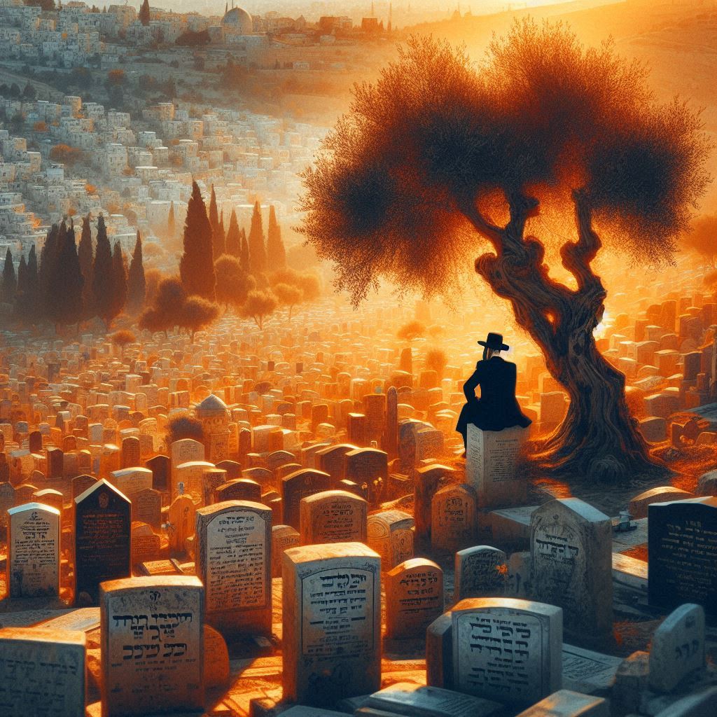 בית קברות יהודי גדול בירושלים בצורה אומנותית, (את הר הזיתים) הקברים נראים מעט מרחוק אז לא רוא...jpeg