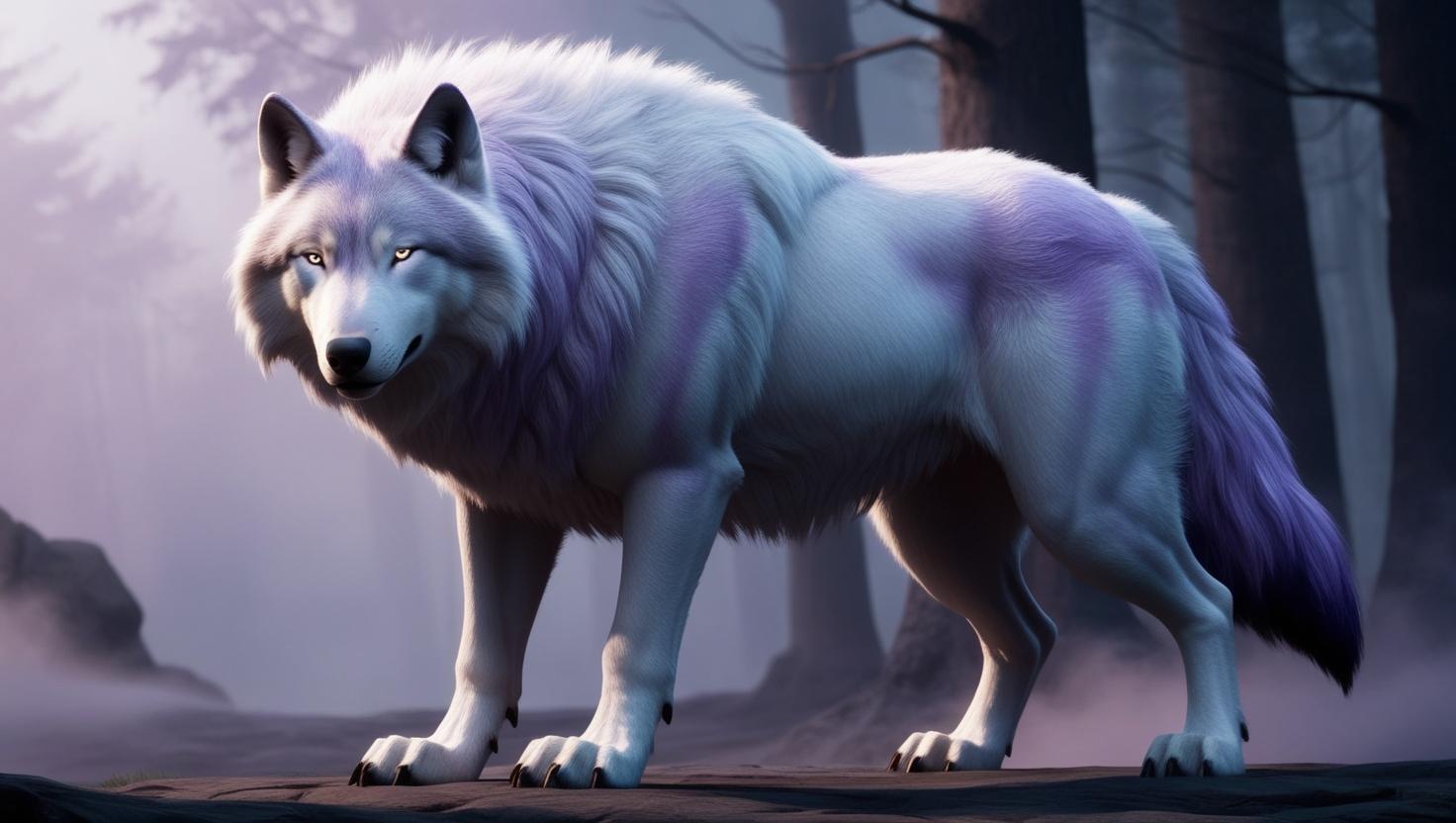 זאב ענק עם פרווה לבנה עם גוון סגול.jpg