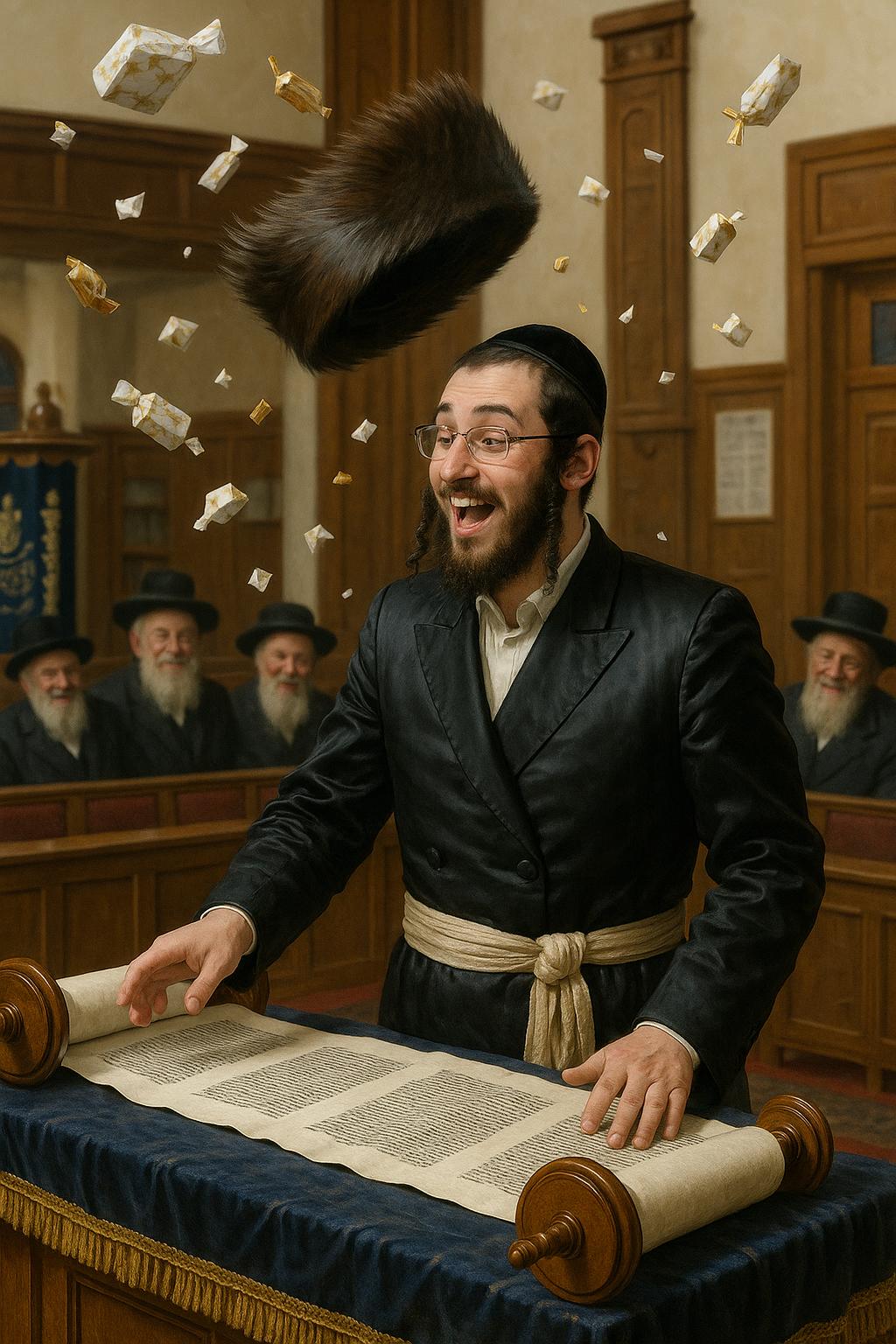 חתן בשמחה בשעת עלייה לתורה.png