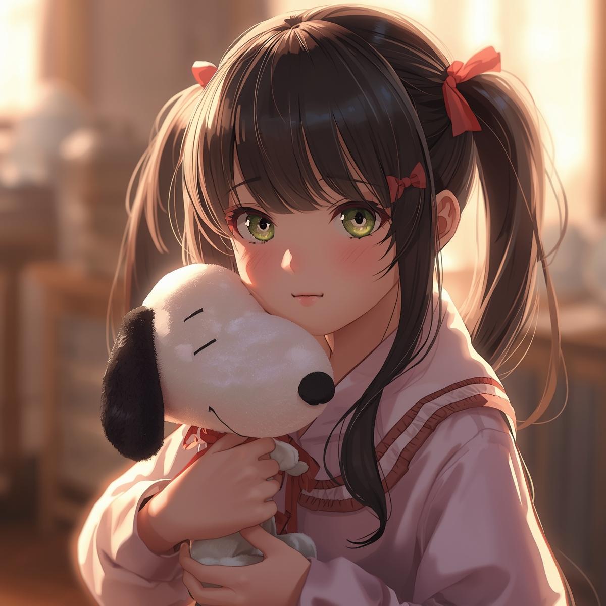 ילדה בסגנון אנימה ריאליסטי תלת מימדי מחזיקה בובת סנופי ביד_20250924_230237_0000.jpg