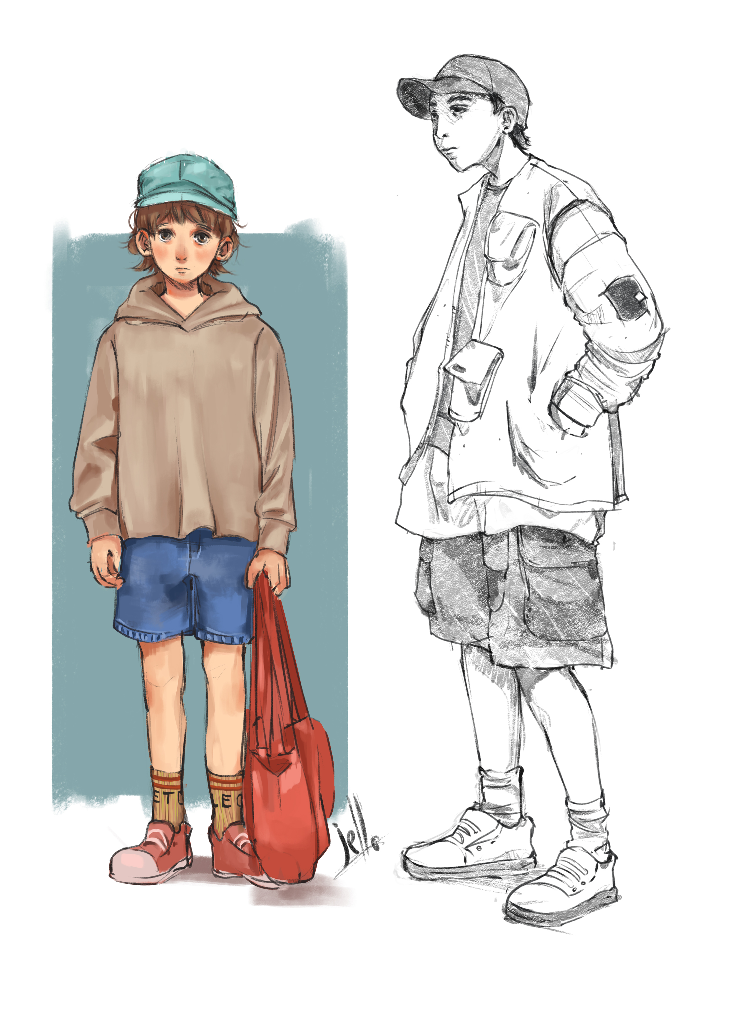 ילד ושקית וסקיצה.jpg