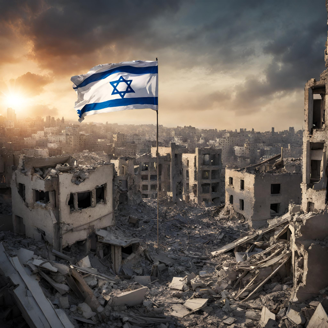 ין ההריסות רואים את דגל ישראל מתנפנף.png