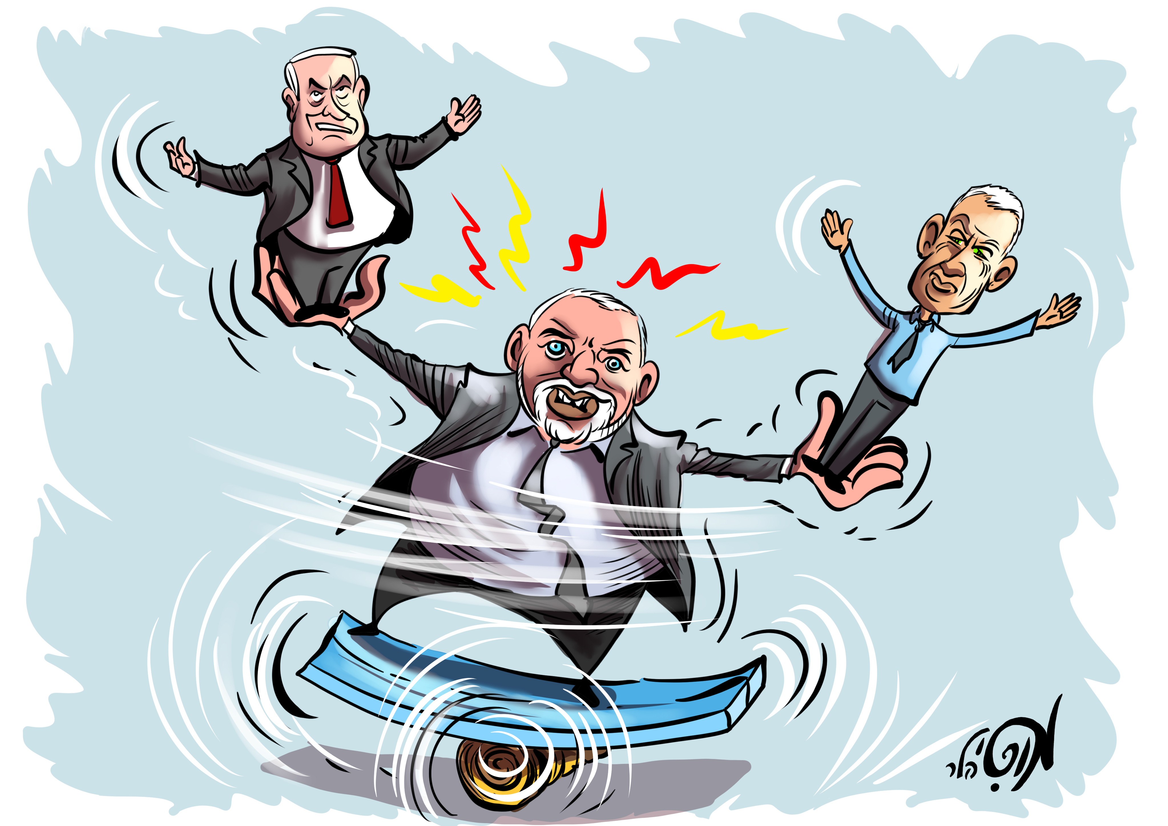 ליברמן מחזיק את גנץ ונתניהו 21 11 19.jpg