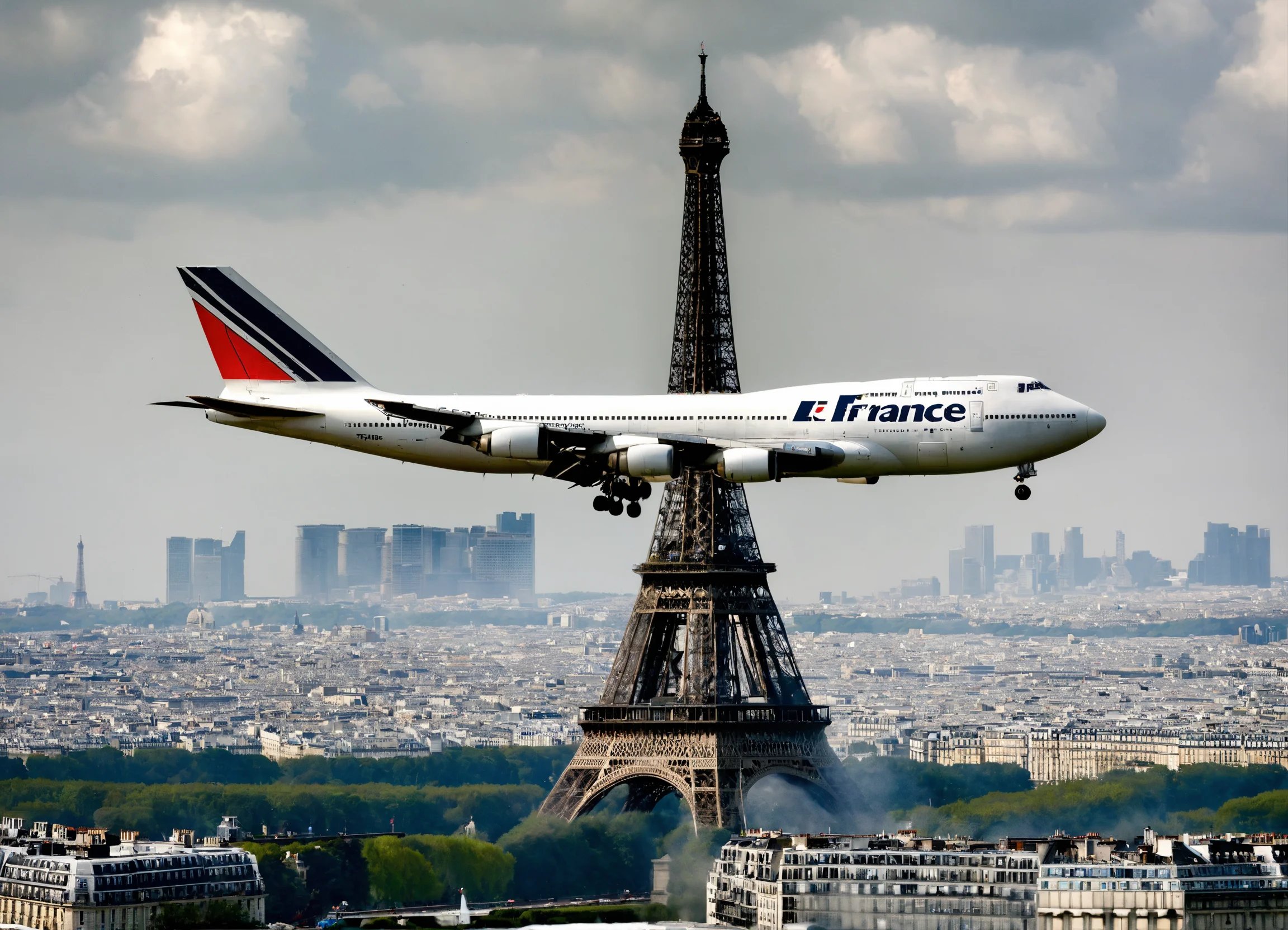 מטוס גמבו בואינג 747 של אייר פארנס טס מעל מגדל איי.jpg