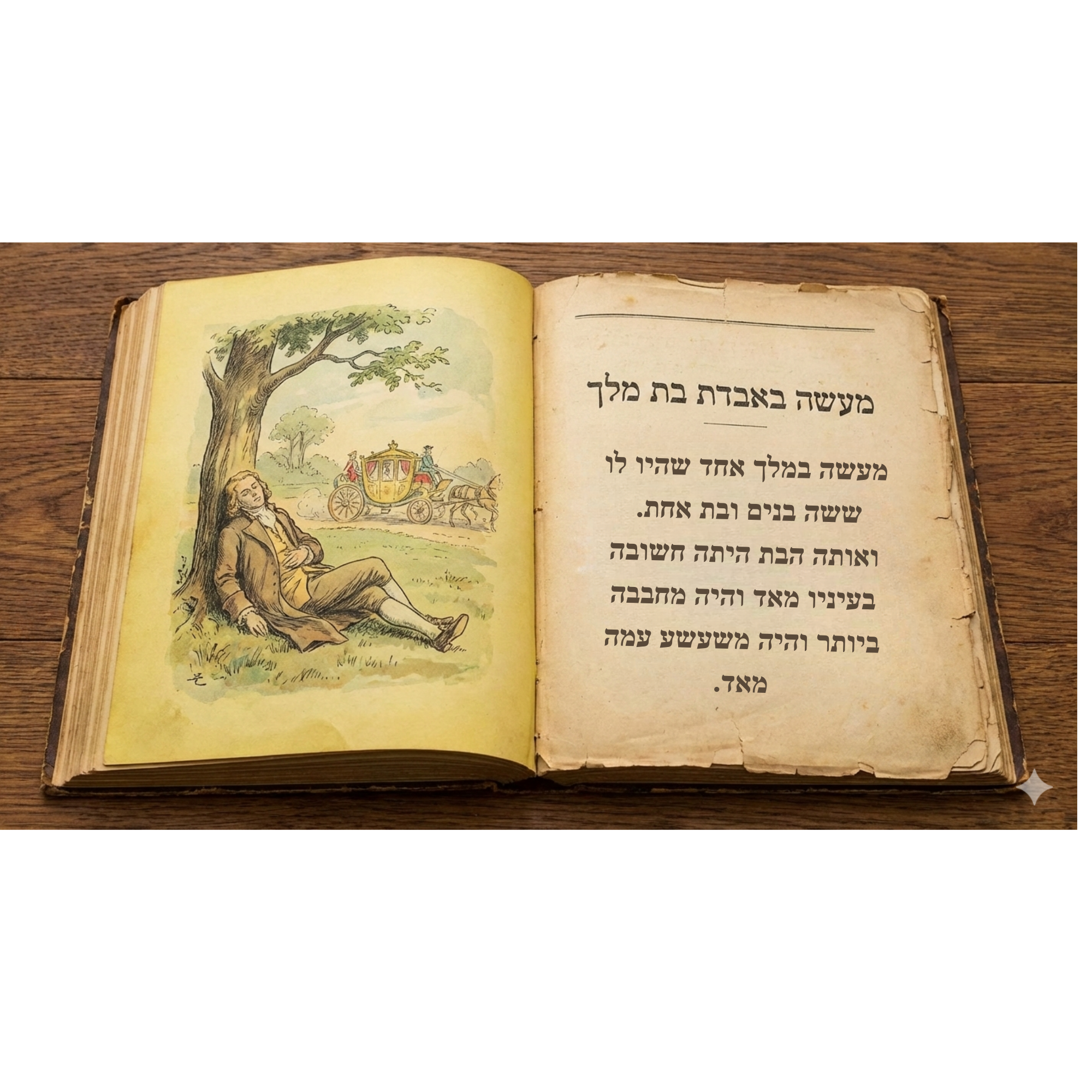 מעשה במלך אחד שהיו לו ששה בנים ובת אחת. ואותה הבת היתה חשובה בעיניו מאד והיה מחבבה ביותר והיה ...png