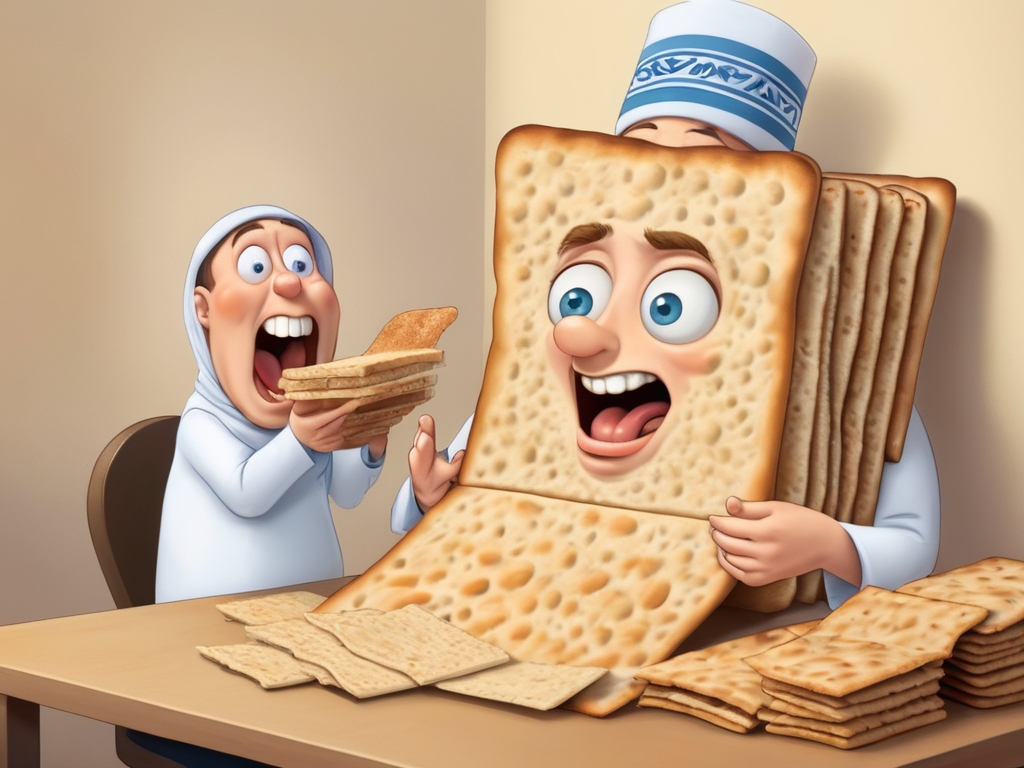 מצה מזדעקת למראה אדם שאוכל חמץ בפסח.jpg