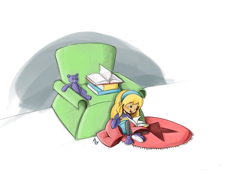 מרים גרלק ציור לפינת קריאה במישחקיה - מרים גרילק.jpg