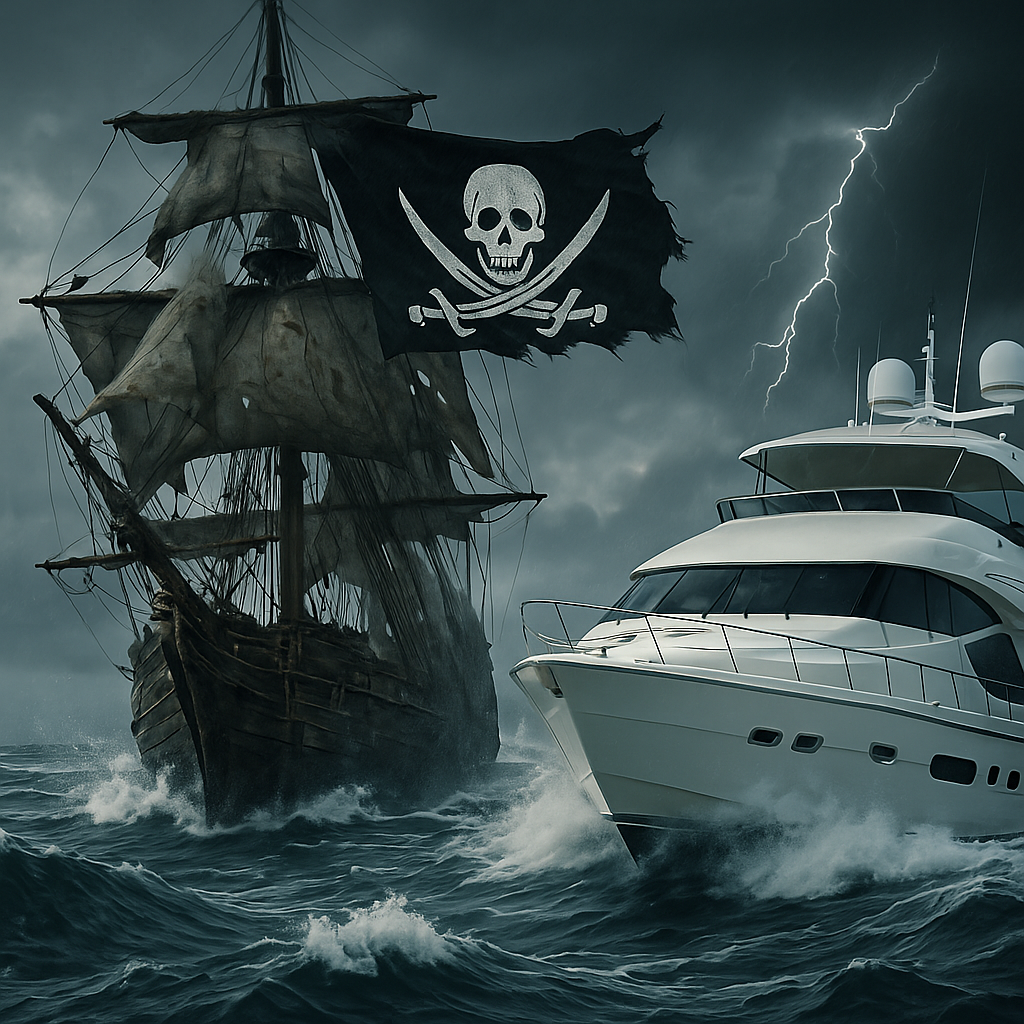 ספינת שודדים טרנטה, תופסת יאכטה חדישה.png