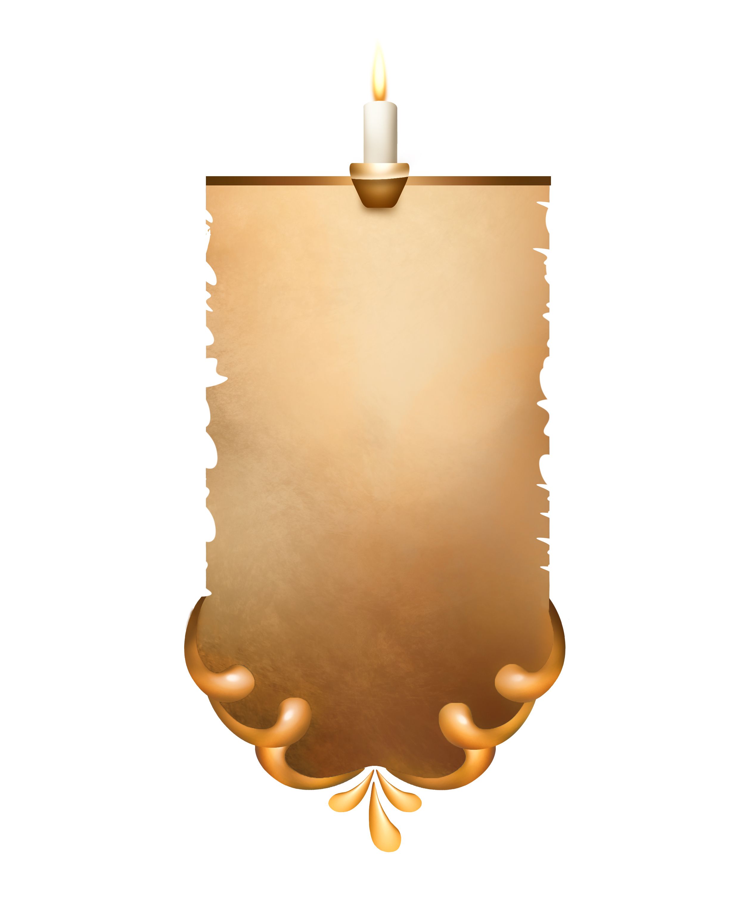 עיטורים עם נר וקלף.jpg