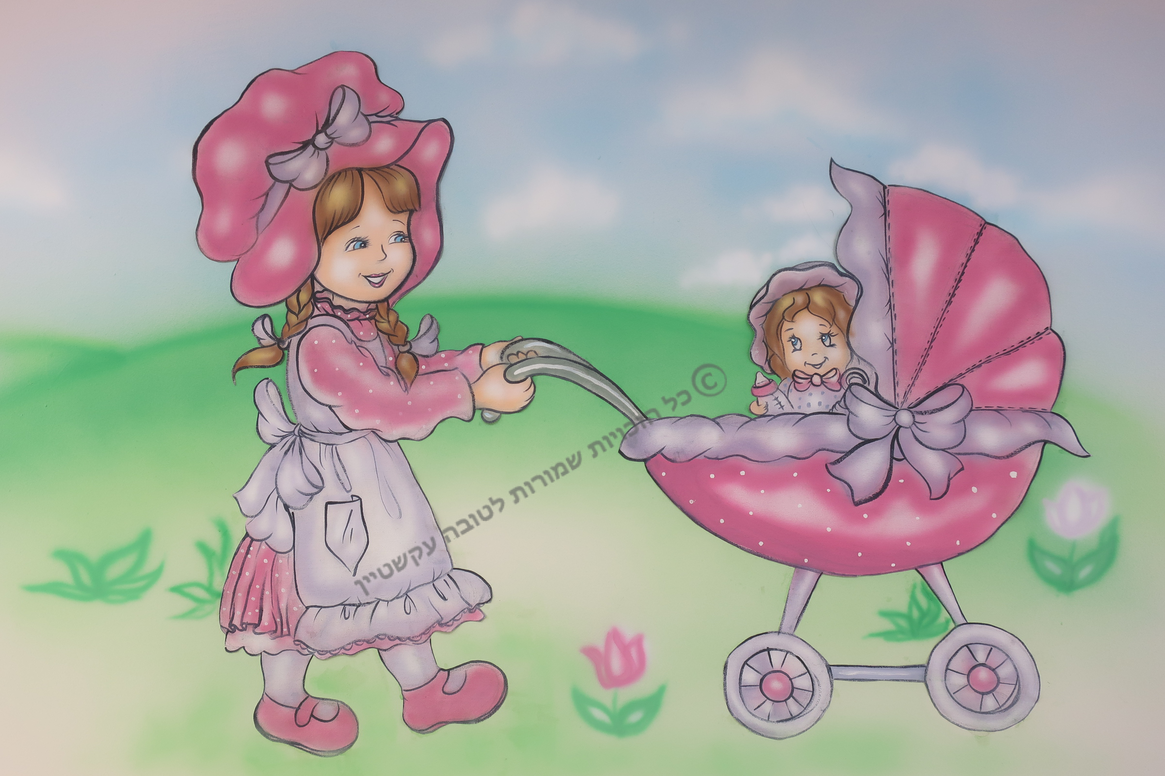 פינת בובות רקע על קיר ודמות על קנווס.jpg