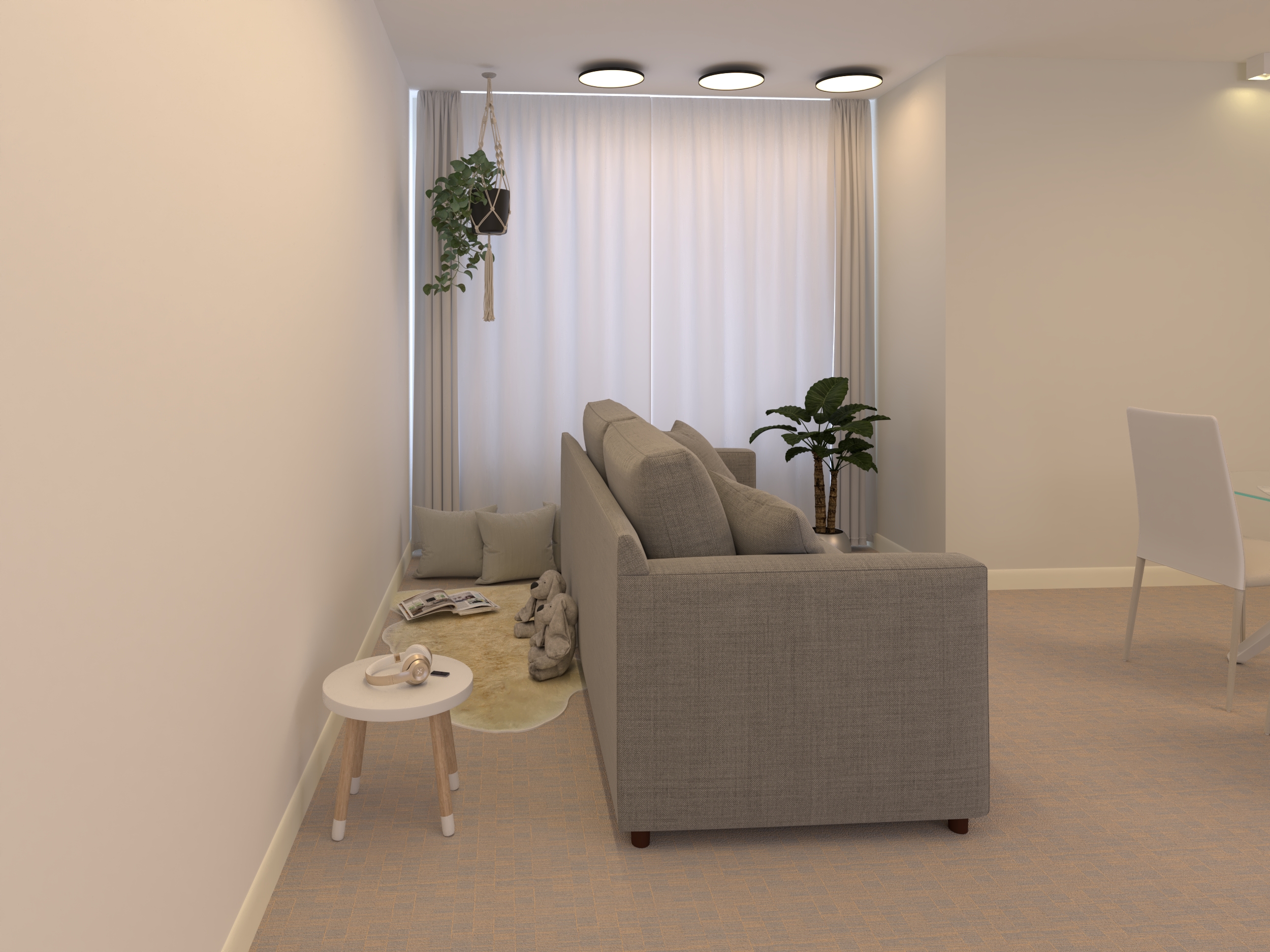 פינת רוגע מאחורי הספה