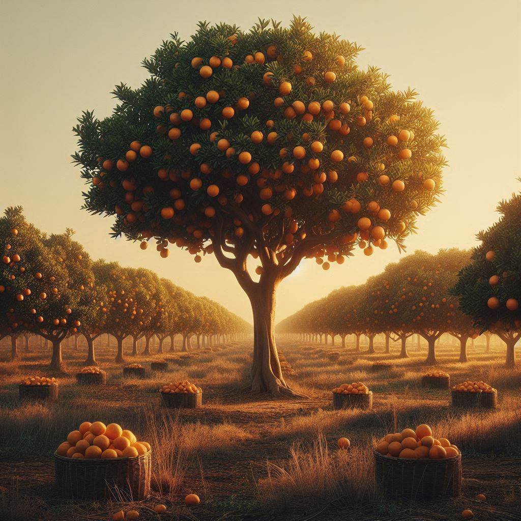 פרדס עם הרבה עצים נמוכים שיש עליהם תפוזים ועץ אחד גבוה במיוחד (3).jpeg