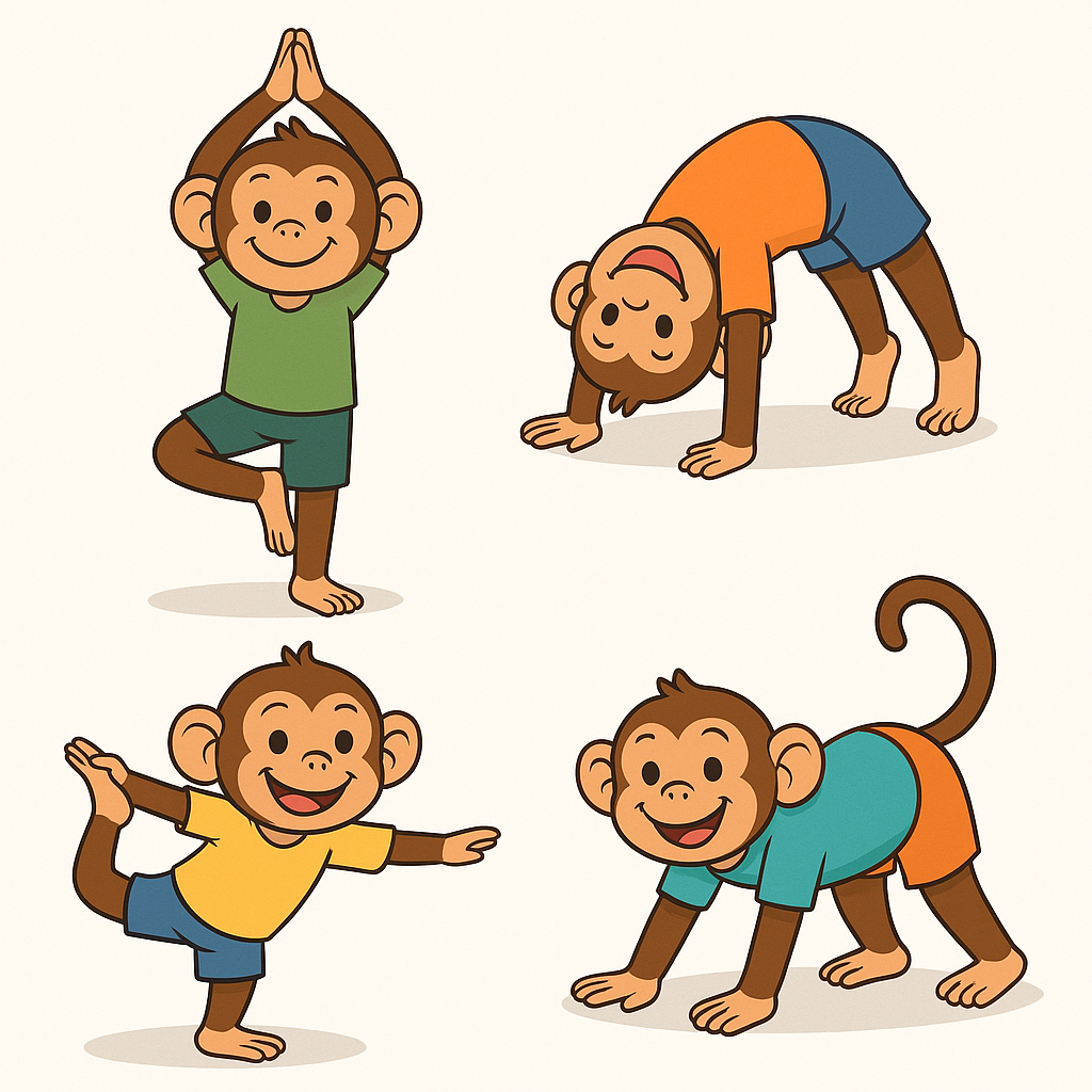 ציור קוף במנחים שונים.png