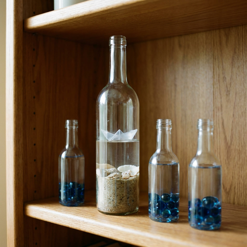 קישוט מדף מבקבוקי זכוכית.jpg