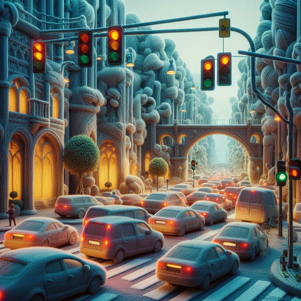 רכבים מחכים ברמזור והכל מצמר.jpeg