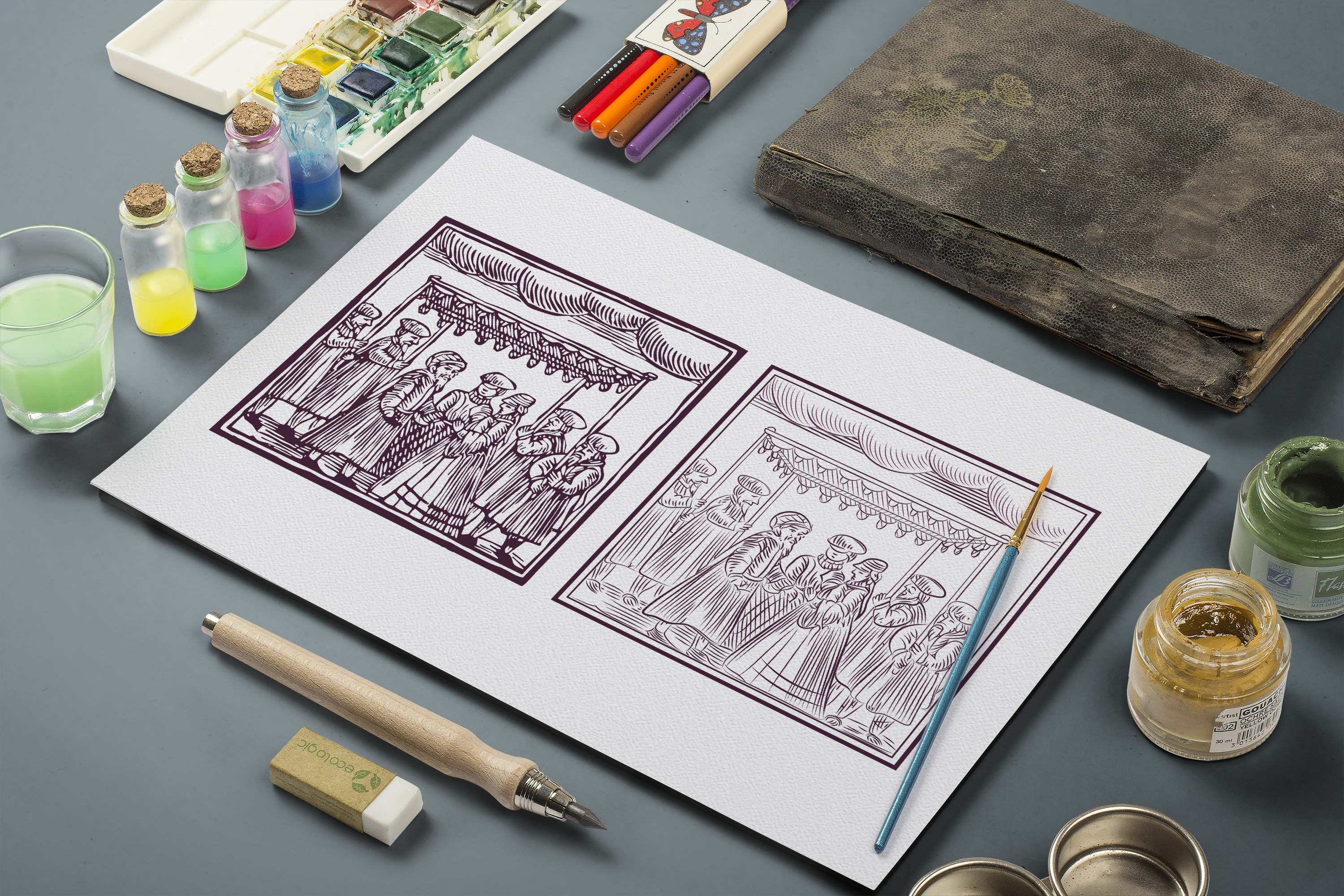 שחזור תחריט חופה יהודית.jpg