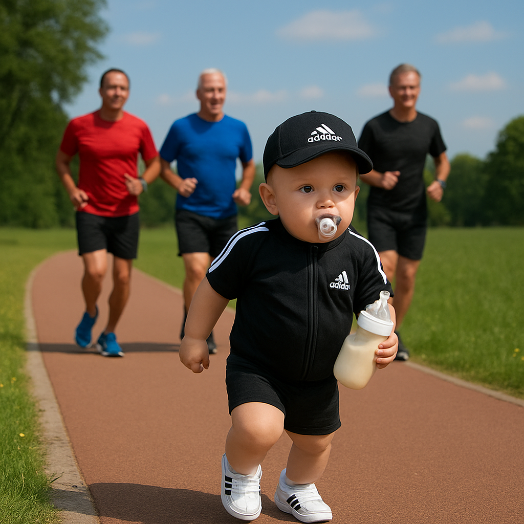 תינוק קטן רץ במסלול ריצה.png