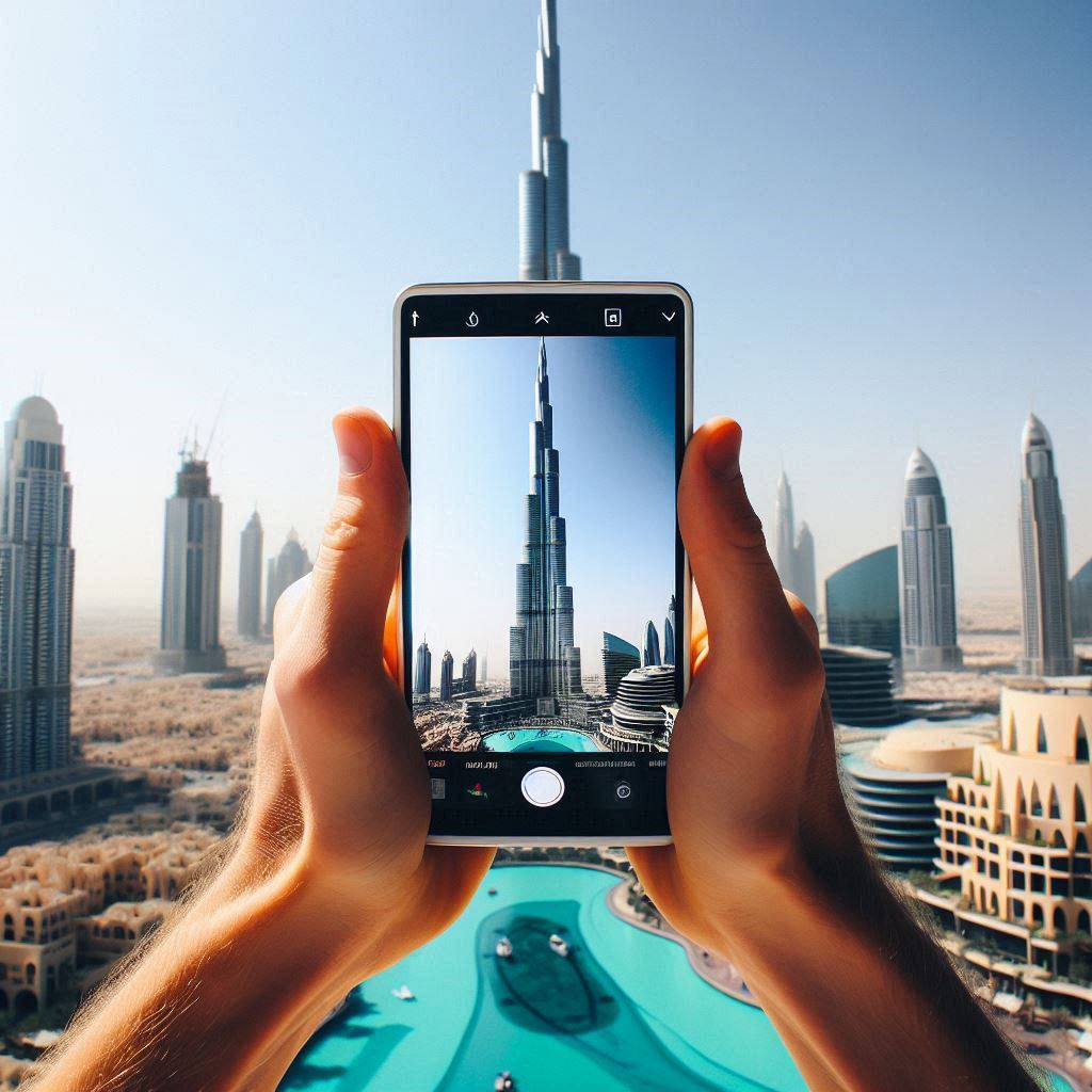 תצייר לי את הבורג' חליפה, כשהוא נראה מתוך מסך של צלמה..jpeg