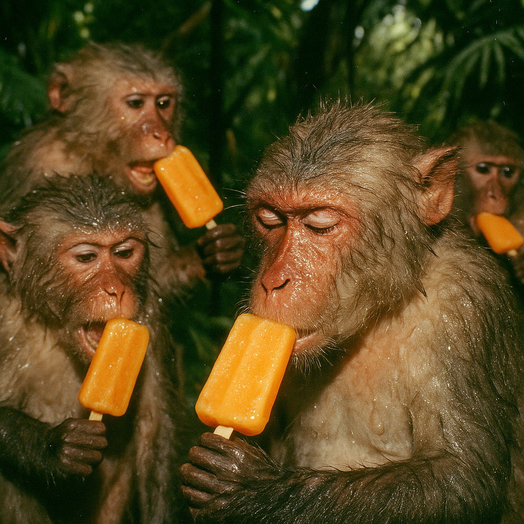 20250511_2132_Sweaty Monkeys Enjoy Popsicles_simple_compose_01jv09vyzrewbtbcw85h392p7m.png