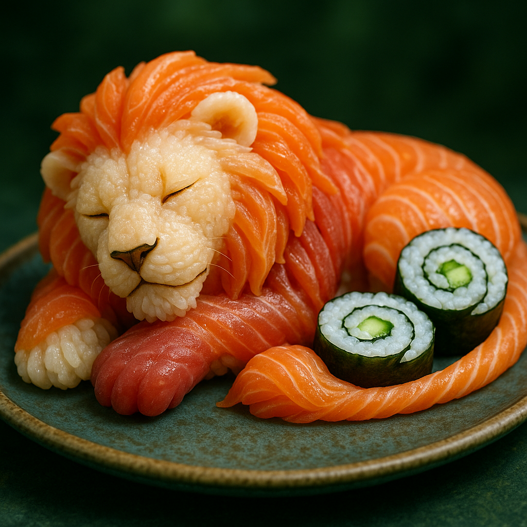 20250607_2315_אריה סושי על צלחת_simple_compose_01jx60ene2e04bwjcr8bgk96nd.png