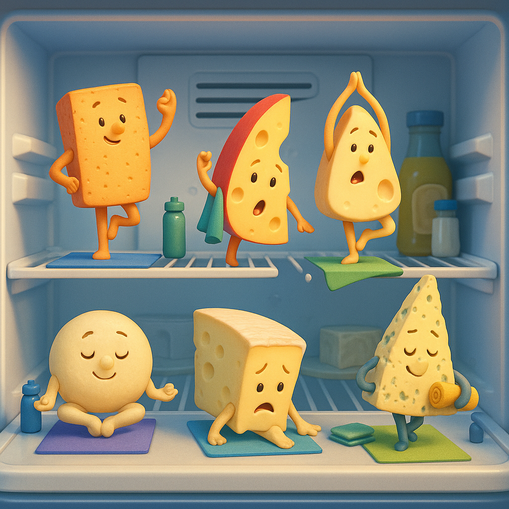 20250620_0119_Cheesy Yoga Fridge_simple_compose_01jy54a2swf1eaxkfg89a74dvq.png