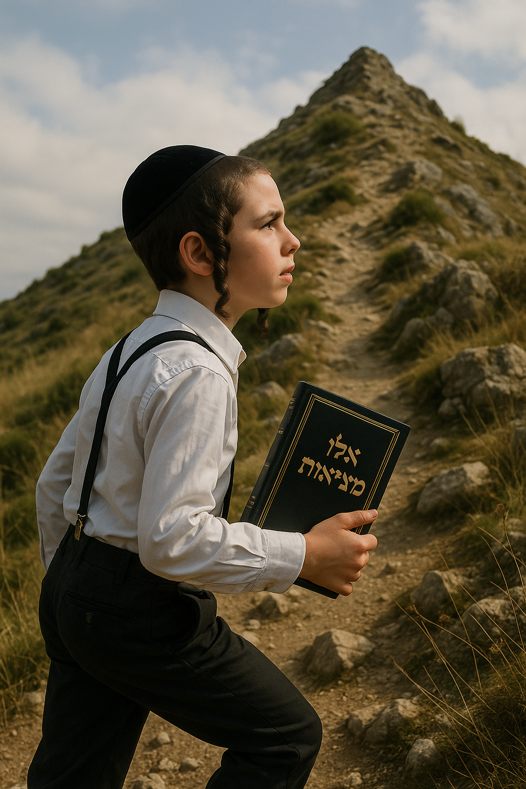 20250827_1614_ילד יהודי מטפס להר_simple_compose_01k3nth7haezvra8ge9kaycqna.png