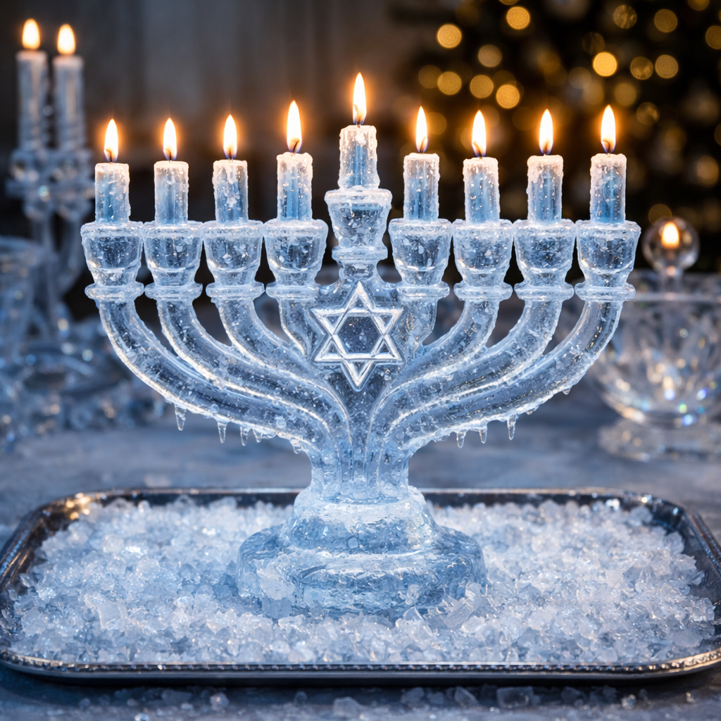 20260130_1300_מנורה מקרח נוצץ_remix_01kg78y3vpfc7bj3p42v94ep0x.png