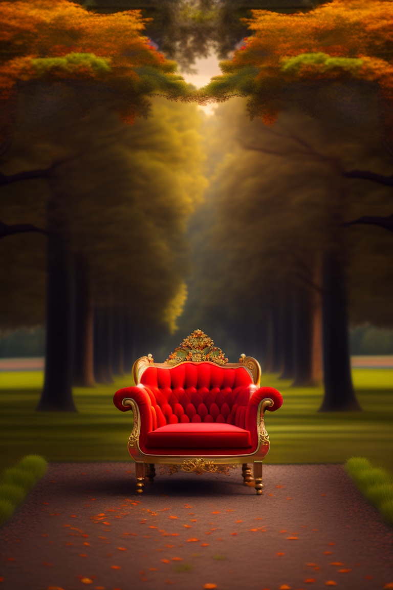 A royal French-style chair with red upholstery and.jpg