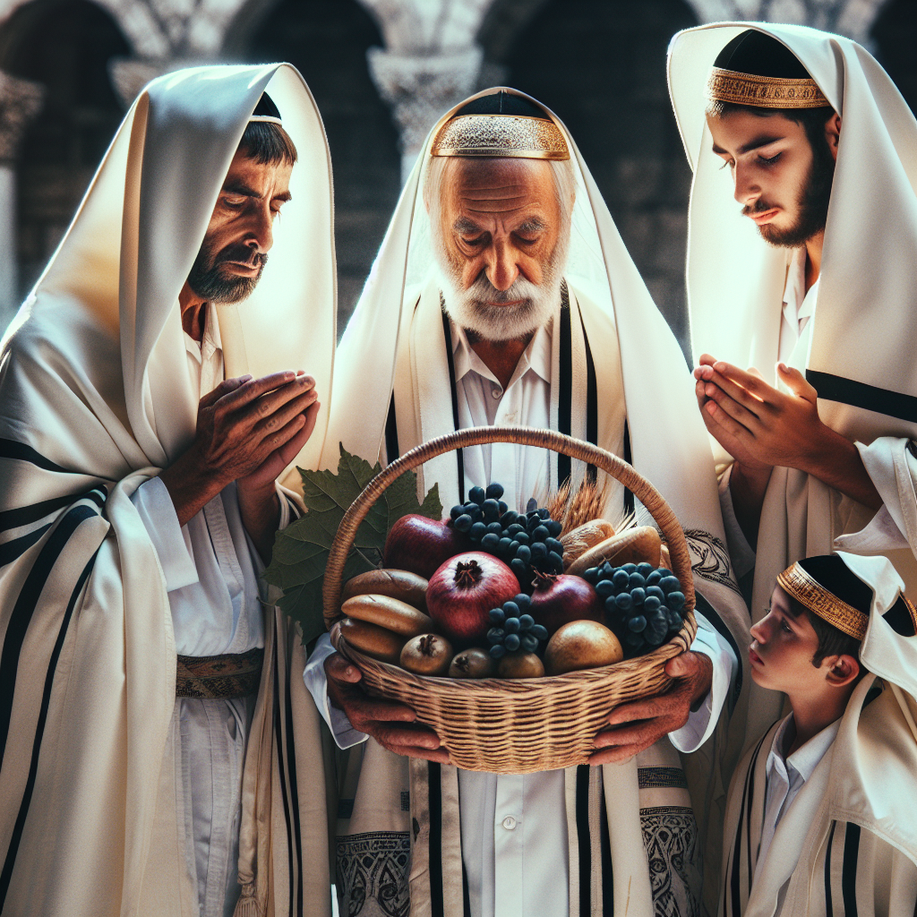 A stunning impressionistic interpretation of the ancient Jewish tradition of bringing first fr...png