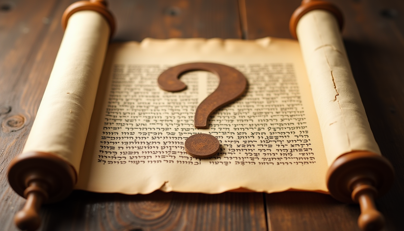A Torah Scroll With A Question Mark In The Center.png