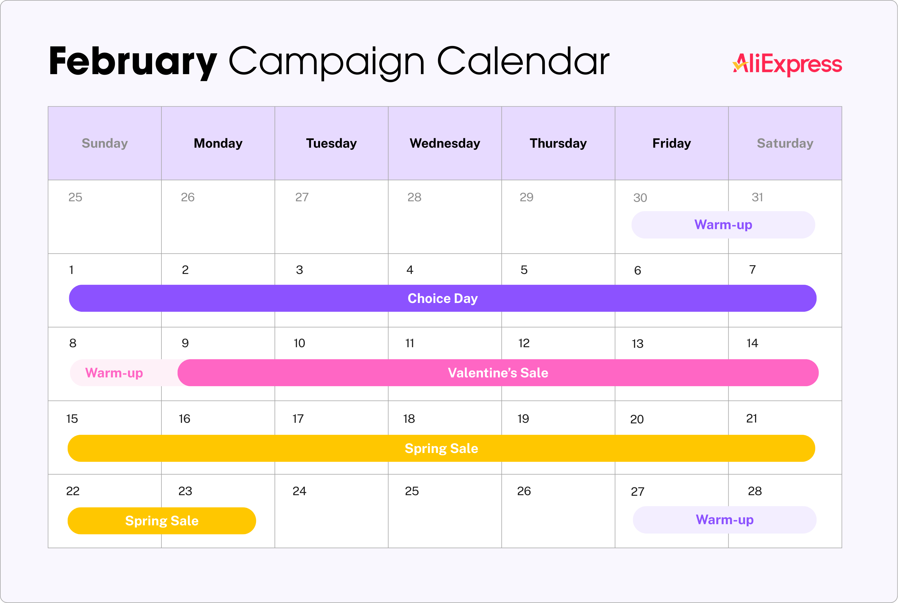 AliExpress February 2026 Promotional Calendar.png