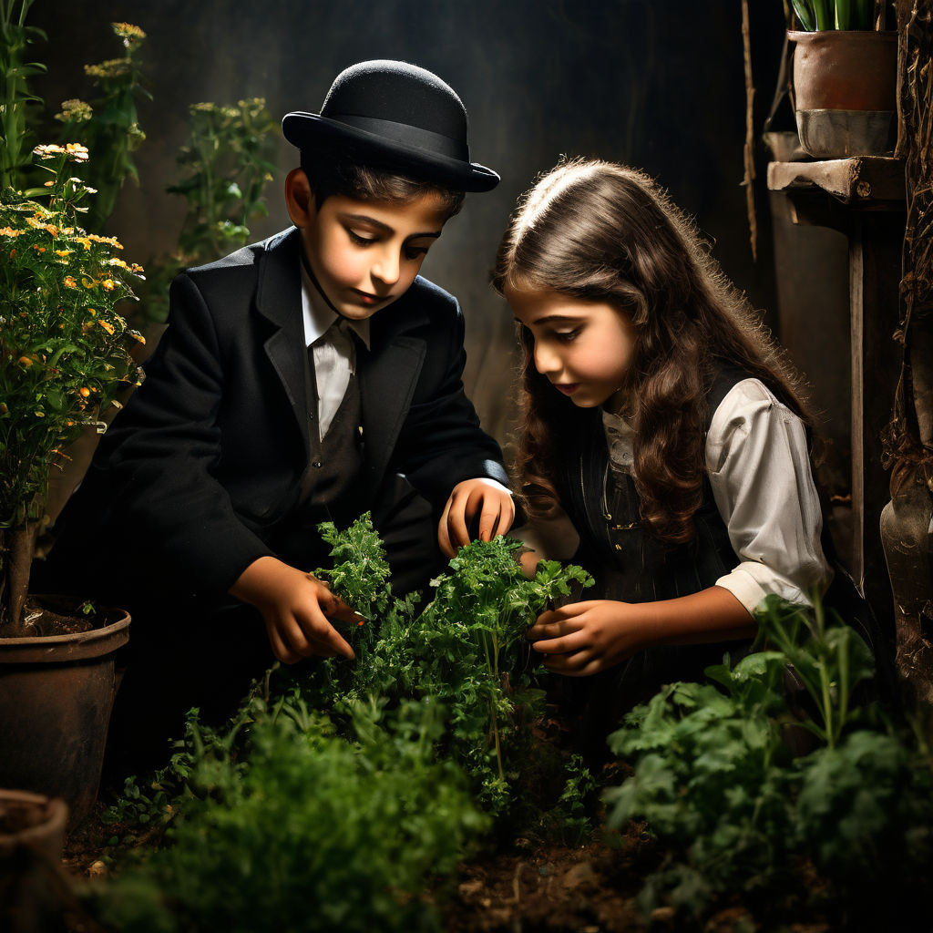 an-ultra-orthodox-boy-and-an-ultra-orthodox-girl-take-care-of-the-plants-158683330.jpeg