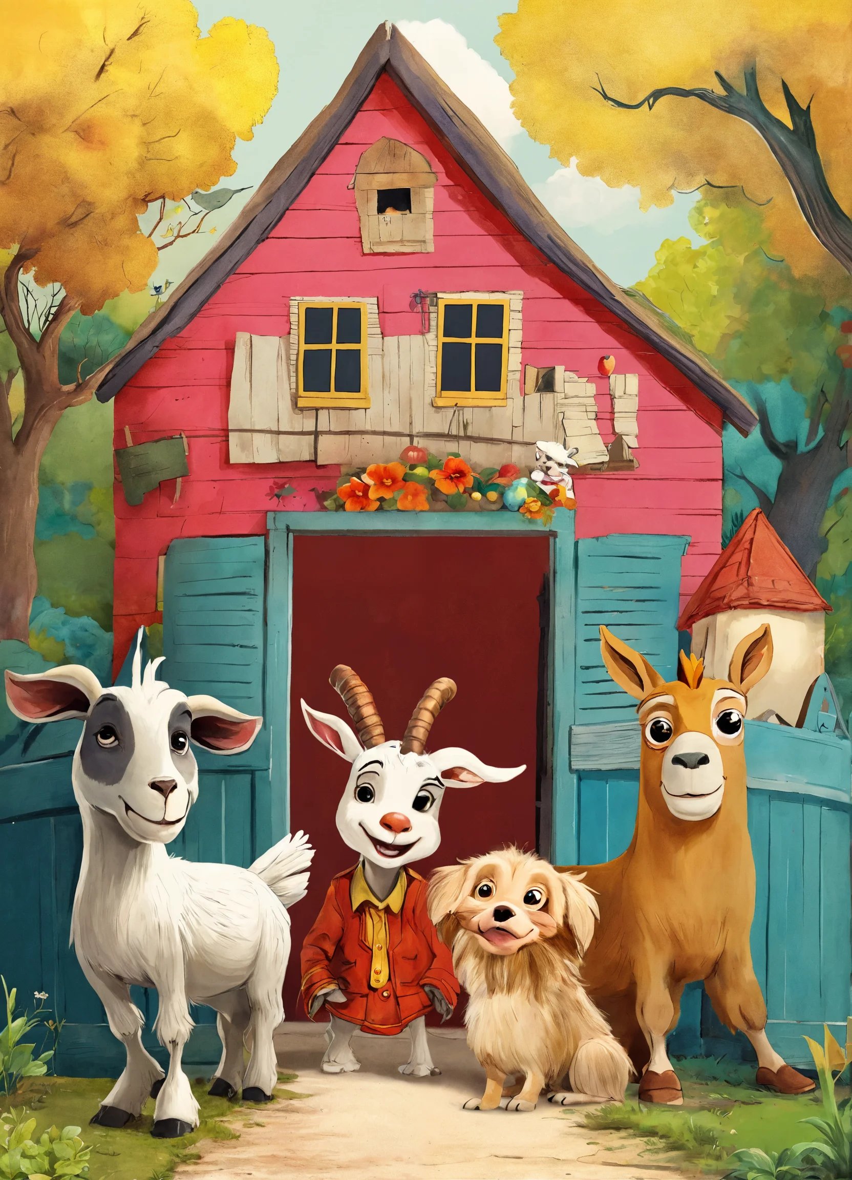 Animal house background_In front are animals dress.jpg