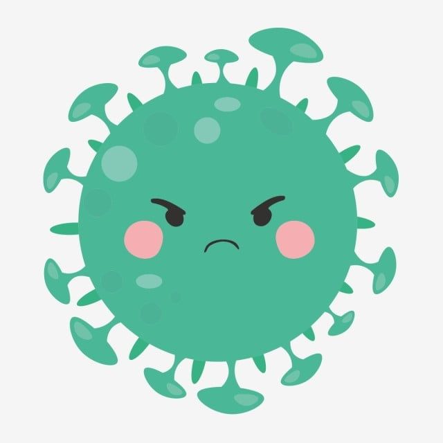 Cute Virus Cartoon Illustration, Cute Virus, Virus Doodle, Virus Sticker PNG and Vector with T...jpg