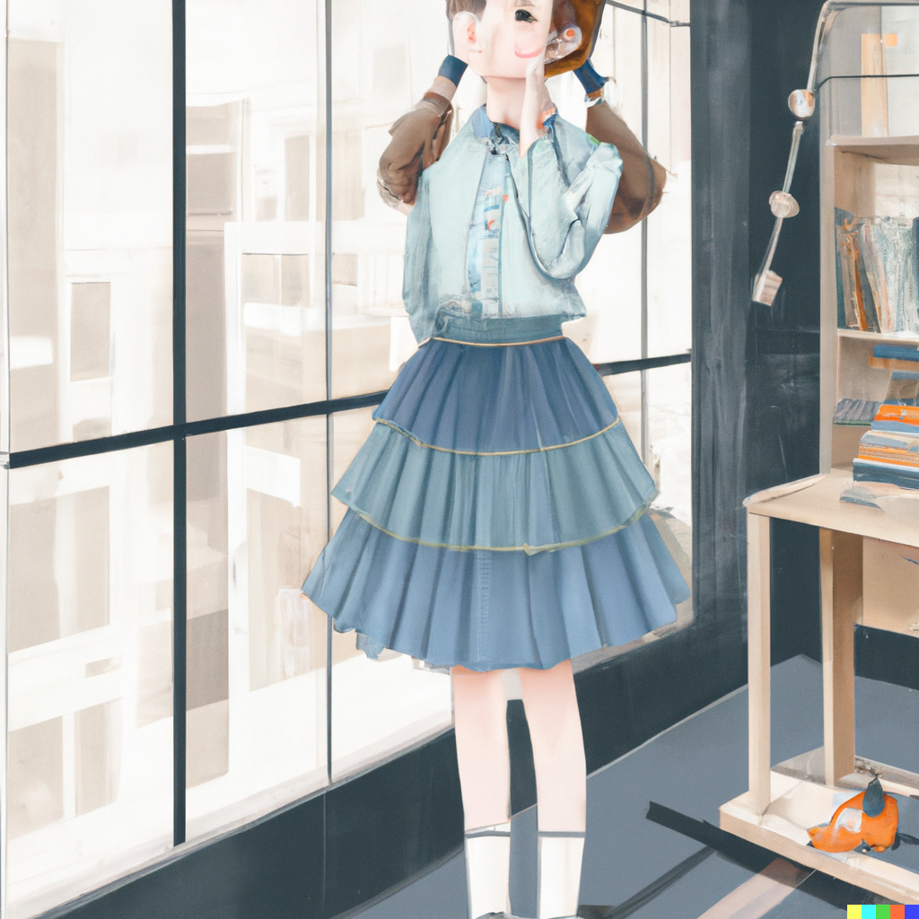 DALL·E 2022-07-31 23.58.04 - Schoolgirl with a sweet face and a ponytail wearing a long-sleeve...png