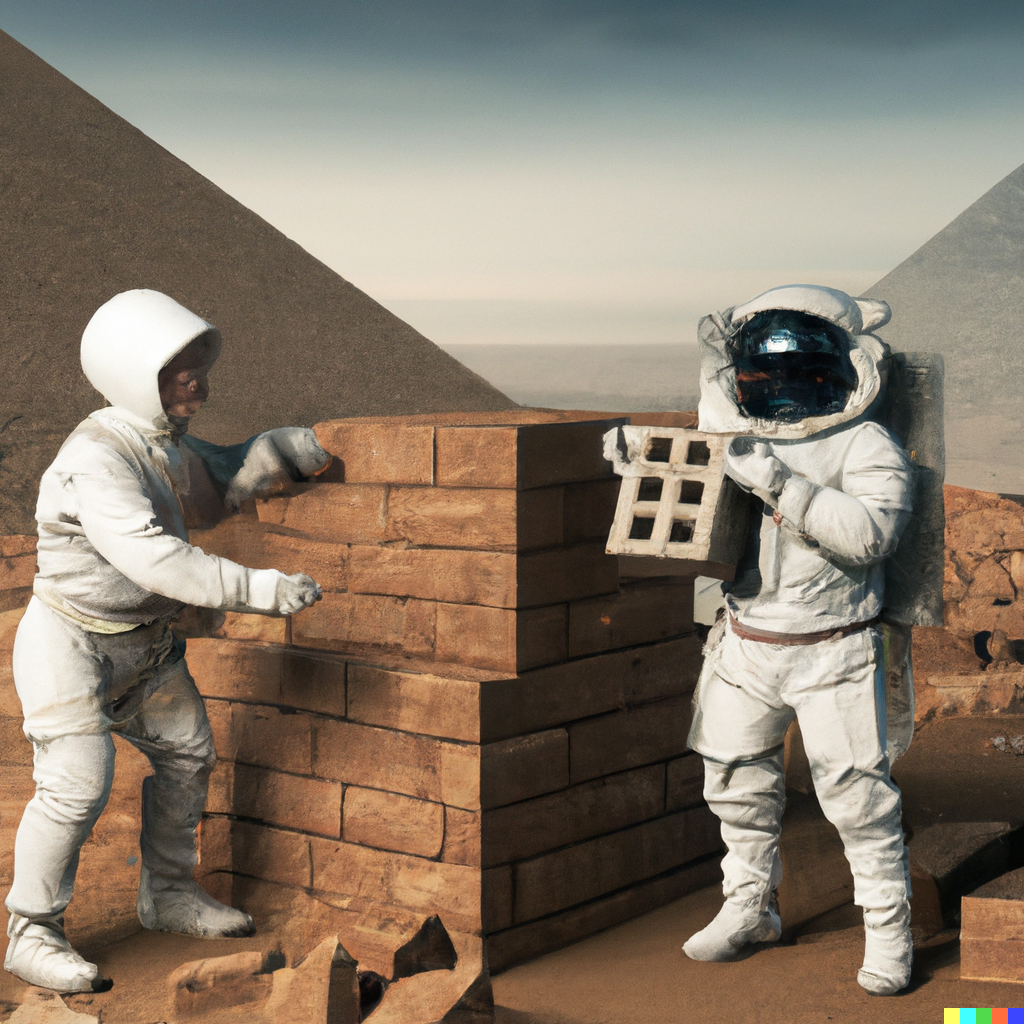 DALL·E 2022-11-15 00.29.52 - Astronaut wearing astronaut clothes holding a brick in both hands...png