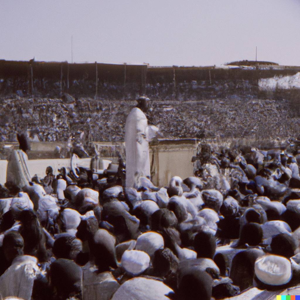 DALL·E 2023-02-05 03.53.03 - Hundreds of thousands of Bedouin men stand crowded and watch. In ...png