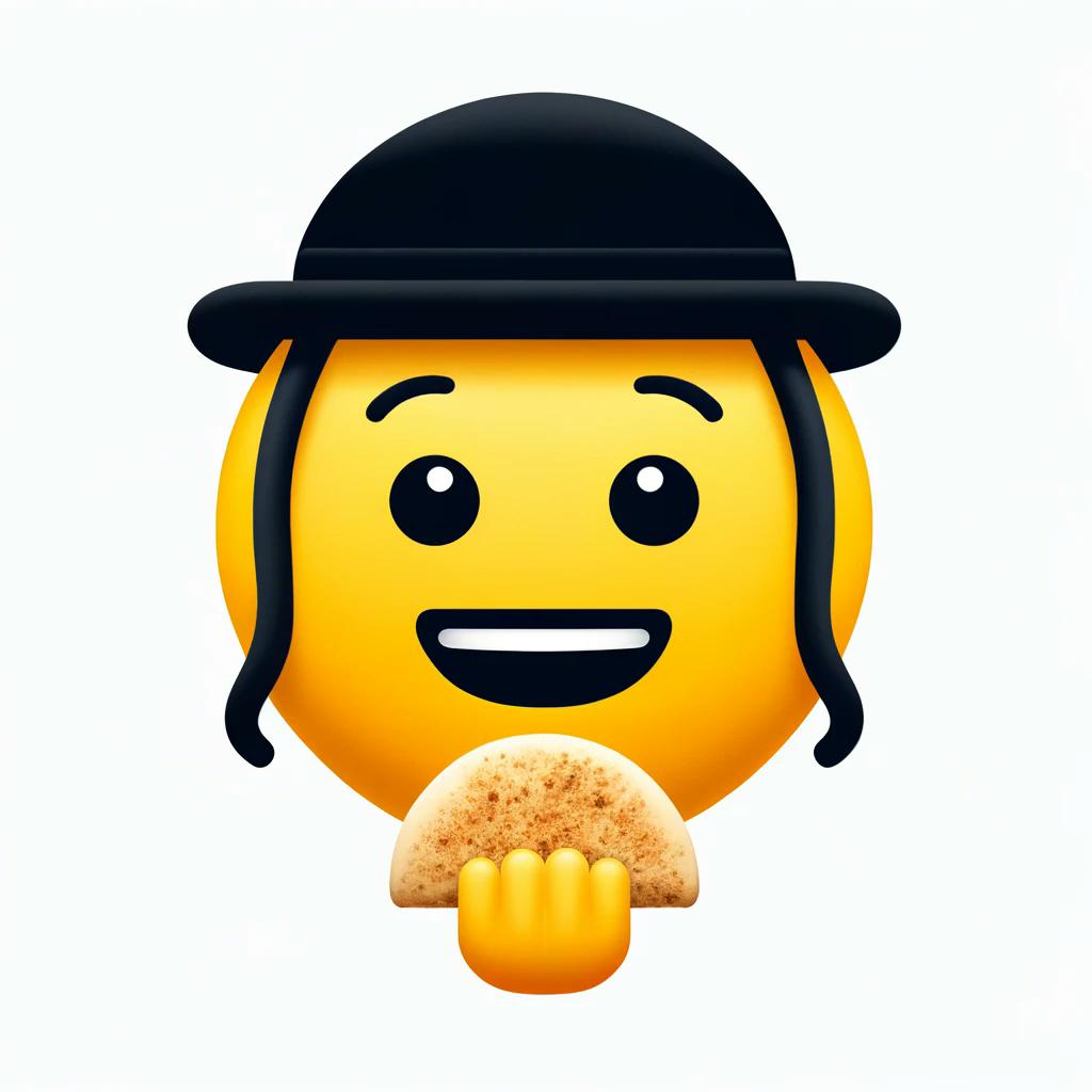 DALL·E+2024-04-18+07.38.13+-+Minimalist+emoji-style+image+of+a+young+ultra-Orthodox+Jew+eating...jpg