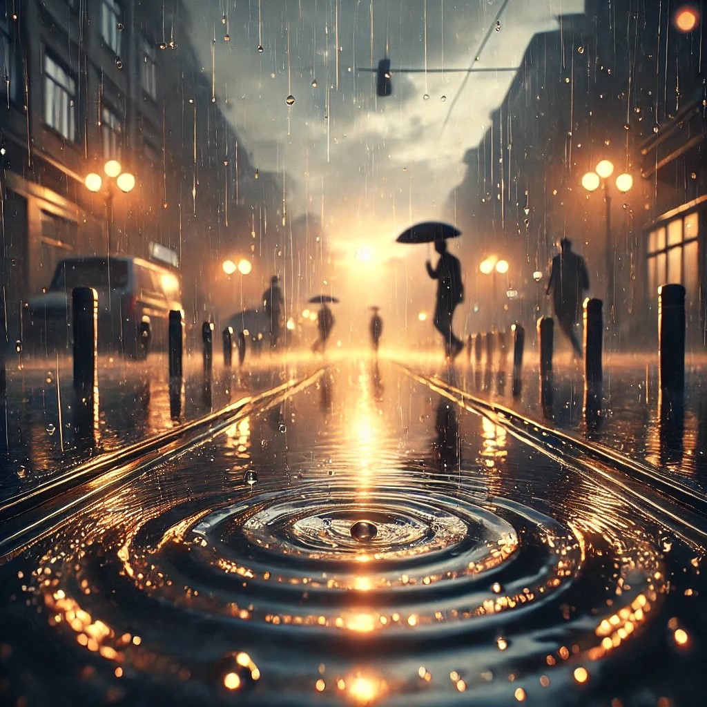 DALL·E 2025-01-07 17.29.09 - A serene and atmospheric scene of rainfall in an urban setting. T...jpg