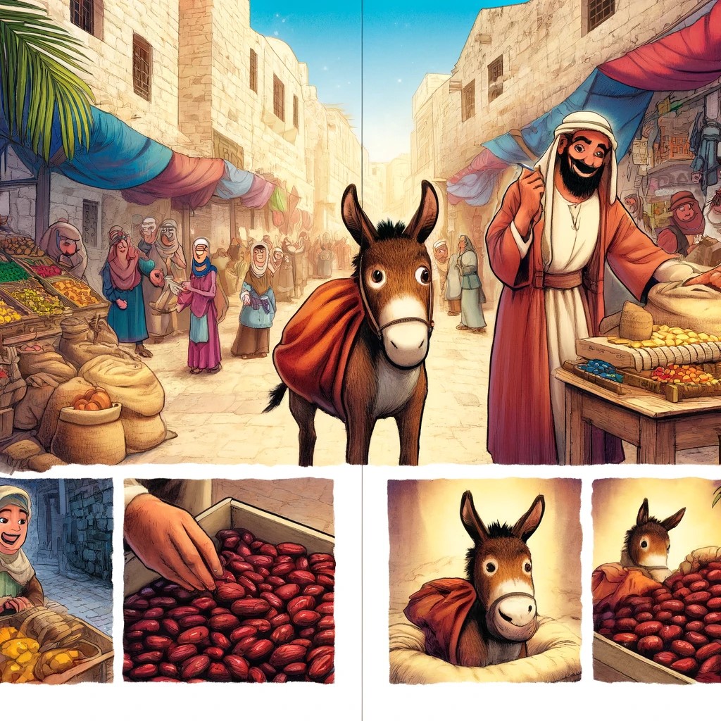 DALL·E 2025-01-11 23.28.05 - A single comic book page set in the bustling market of ancient Je...jpg