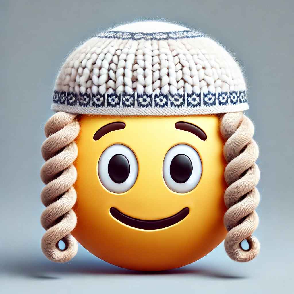 DALL·E 2025-01-21 03.15.49 - A cute emoji-style smiling face wearing a knitted white wool Bres...jpg