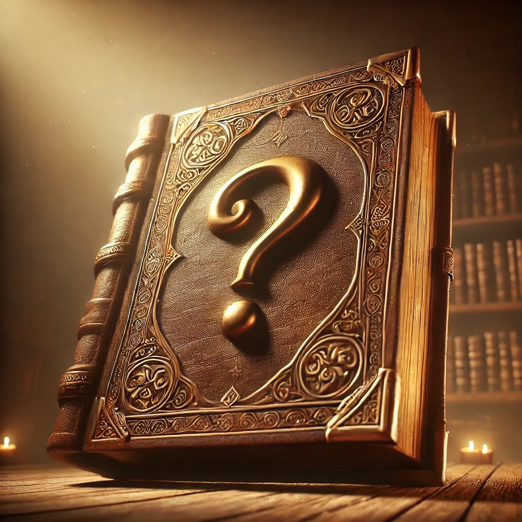 DALL·E 2025-01-22 00.48.14 - An enormous book placed upright on a wooden table, with a mysteri...jpg