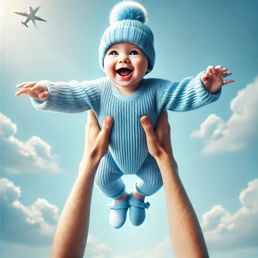 DALL·E 2025-01-22 23.17.02 - A photo of a baby flying through the air, with only the hands vis...jpg