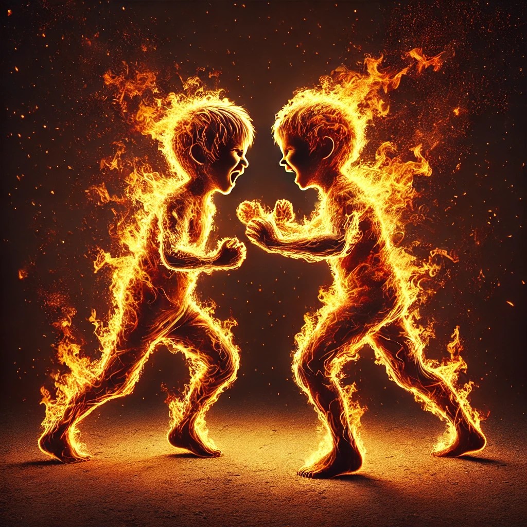 DALL·E 2025-01-24 13.57.33 - A square, surreal, and artistic depiction of two children made en...jpg