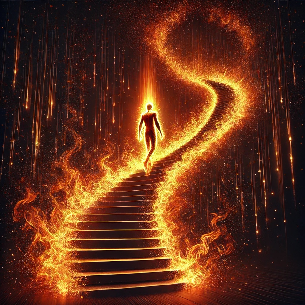 DALL·E 2025-01-25 19.59.54 - A staircase made entirely of flames, glowing with intense orange ...jpg