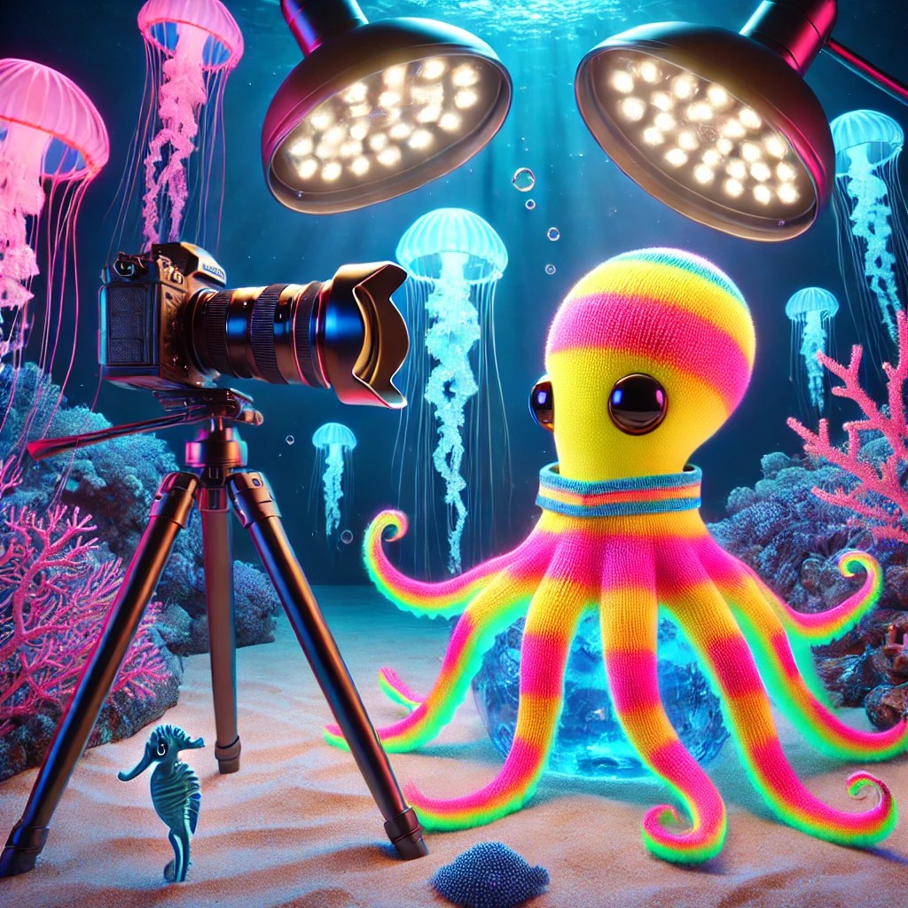DALL·E 2025-01-25 22.02.30 - A hyperrealistic image of a neon octopus, super cute, stylish, an...jpg