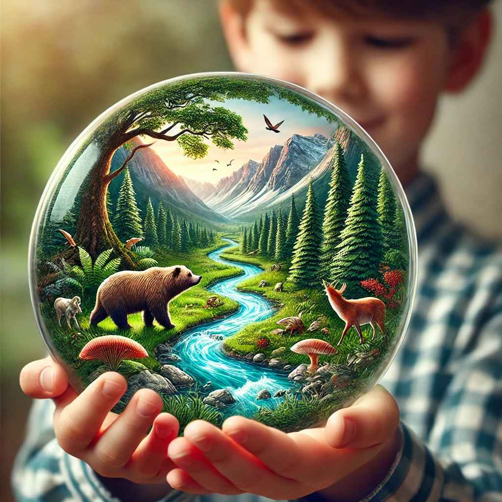 DALL·E 2025-02-03 20.13.25 - A charming young boy holding a stunning stained glass vessel on t...jpg