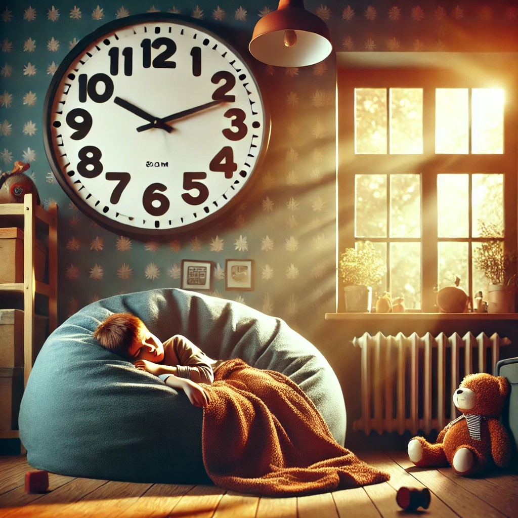 DALL·E 2025-02-06 23.10.56 - A cozy children's bedroom where a young child is sleeping soundly...jpg